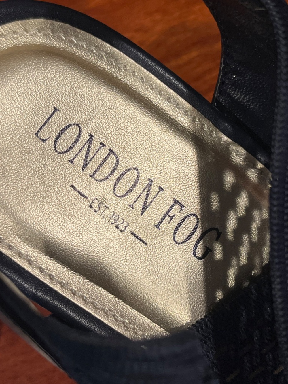 NWOT London Fog Pickwick Stretch Wedge Espadrille Sandal 9M - Picture 11 of 11